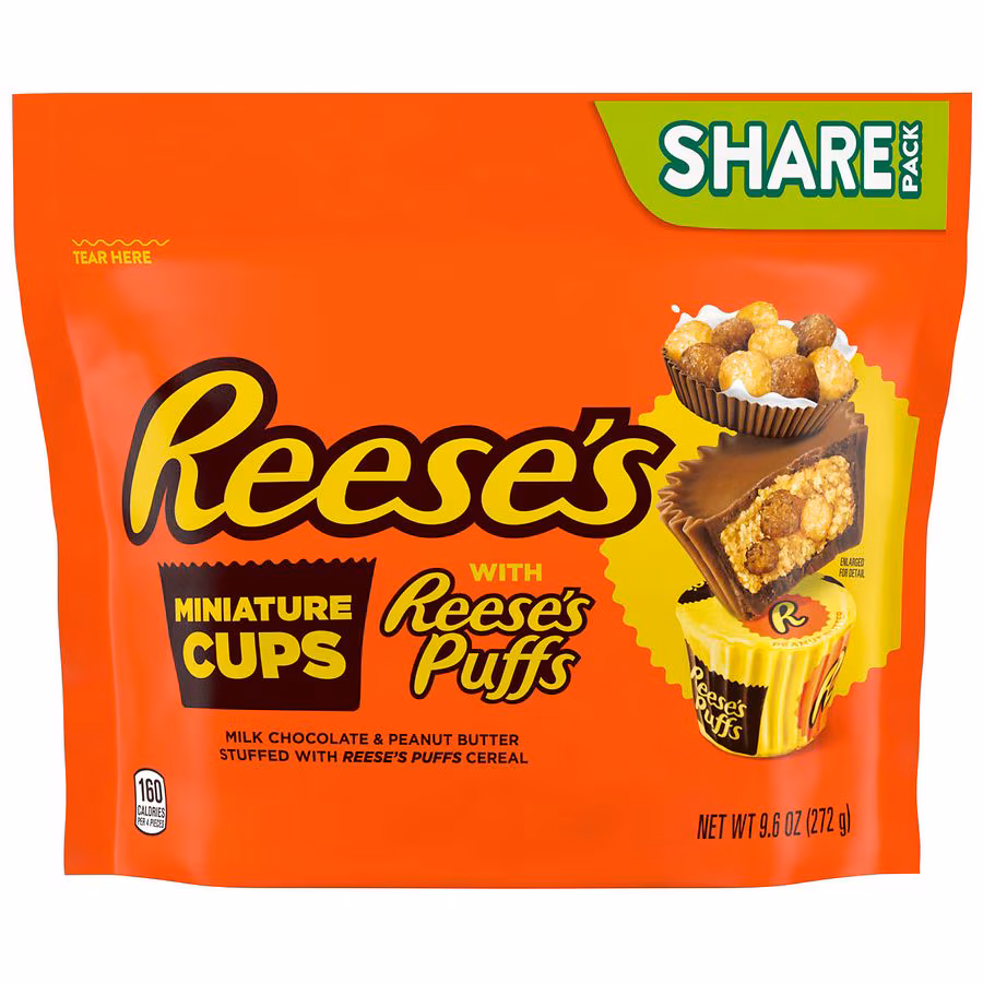 Reeses Miniature Peanut Butter Cups with Reeses Puffs